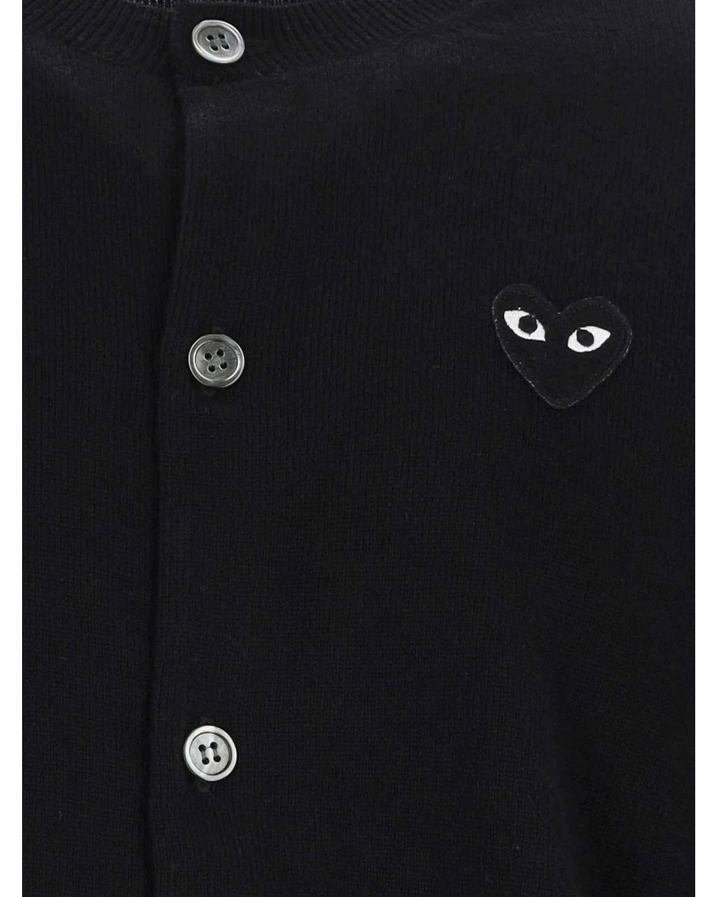 COMME DES GARÇONS PLAY Black Cardigan Logo for men