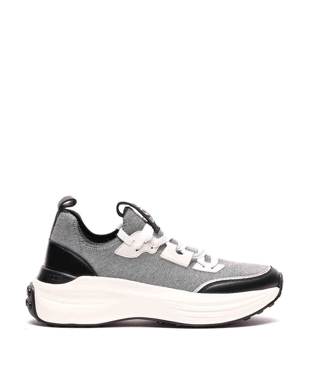 Tod's White Fabric And Leather Sneakers