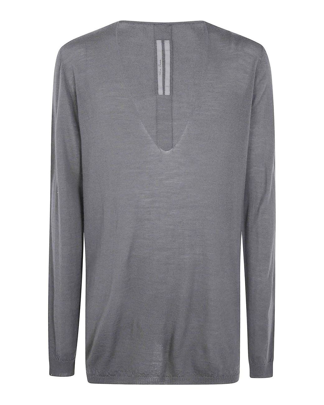 Rick Owens Gray Oversized V Sweater for men