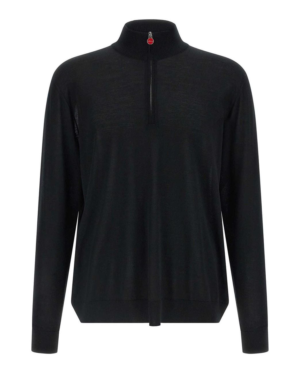 Kiton Black Half-Zip Sweater for men