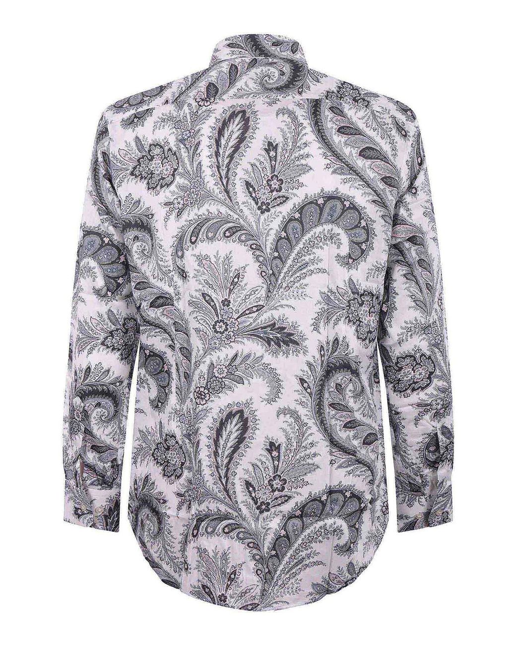 Etro Gray Cotton Shirt for men