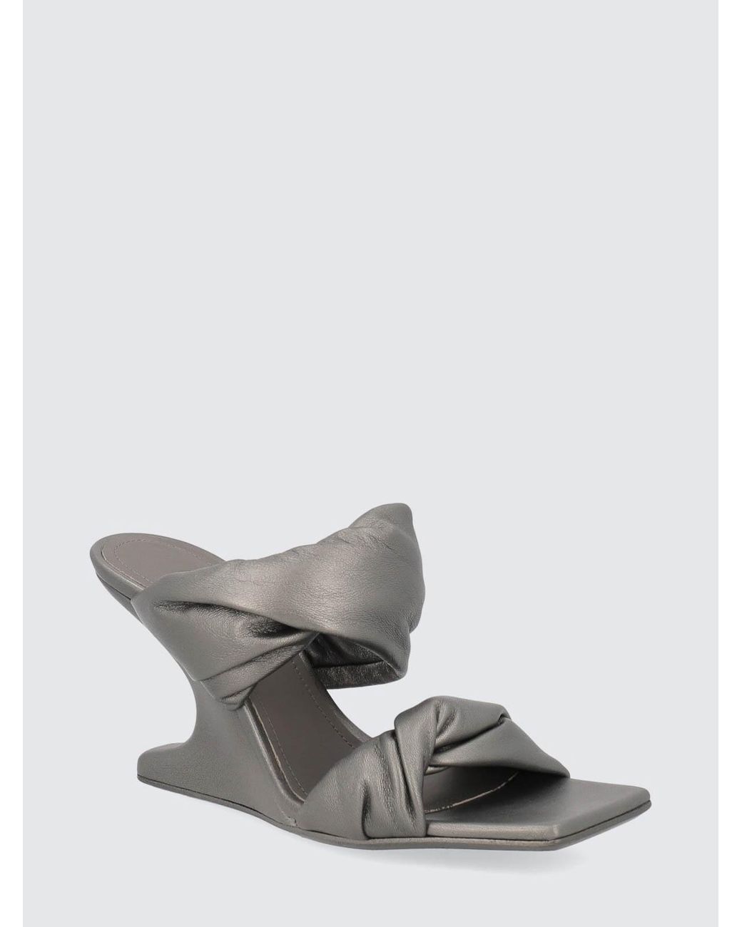 Cantilever leather wedge sandals