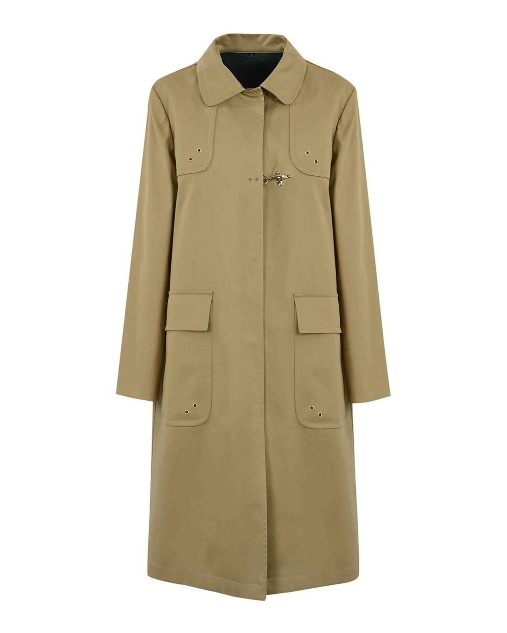 Fay Natural Stretch Gabardine Car Coat