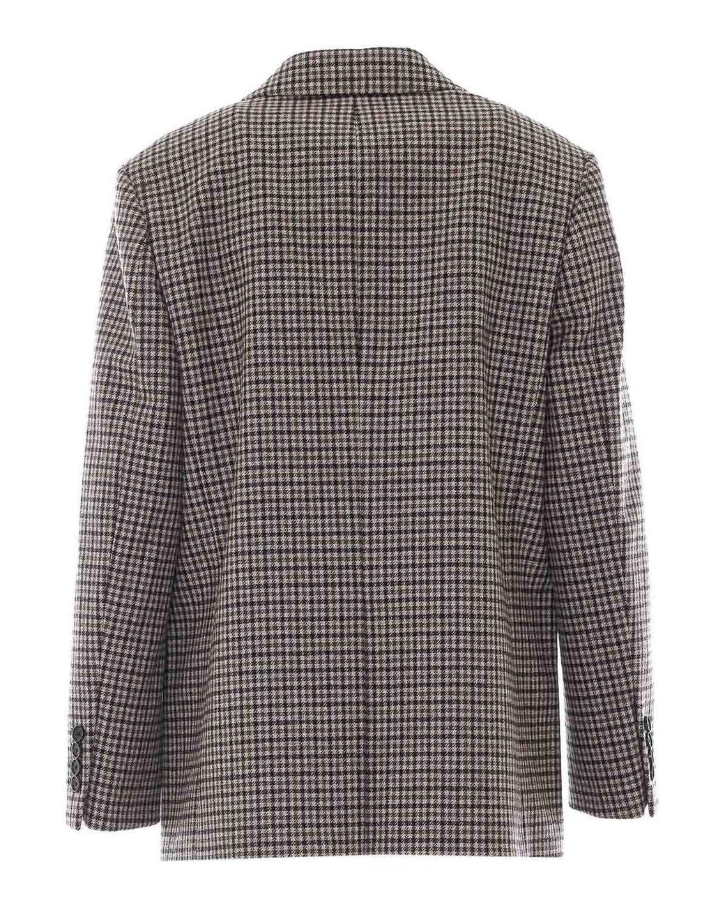 DUNST Gray Bege Check Lily Jacket