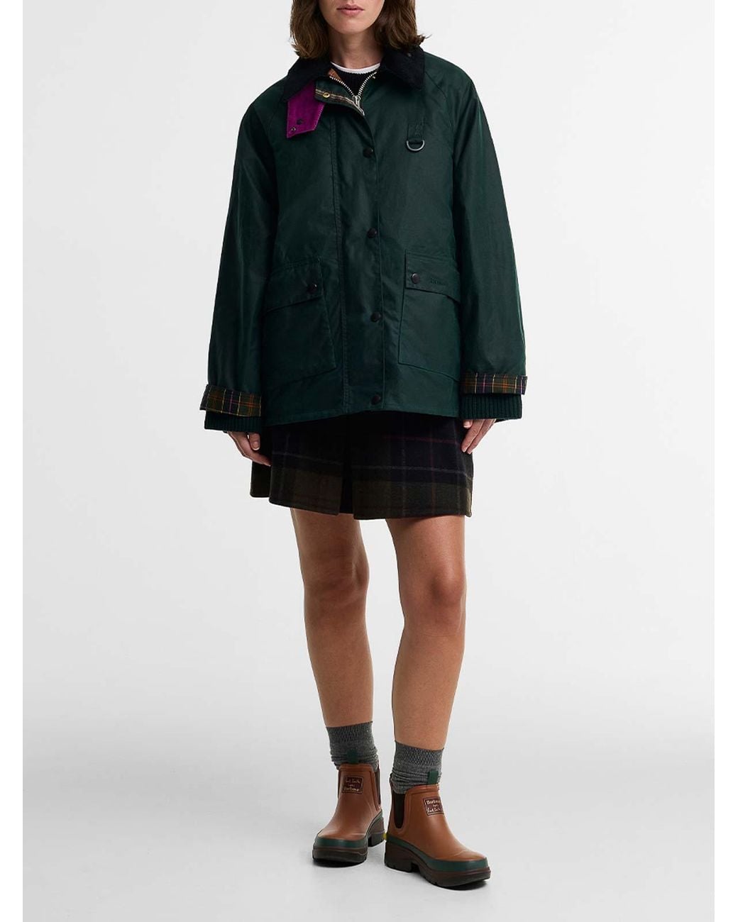 Barbour Green Paul Smith X Spey Long Waxed Jacket