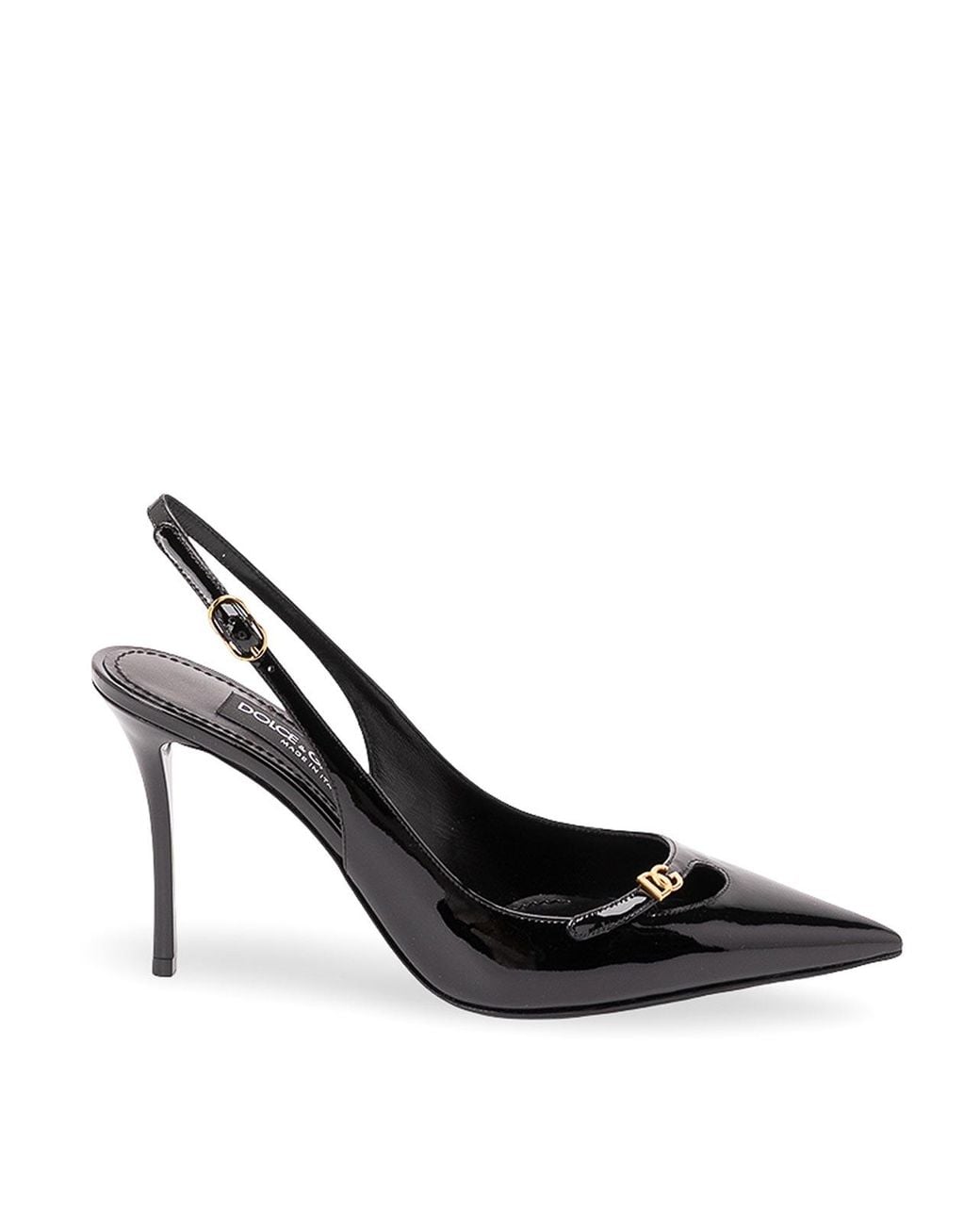 Dolce & Gabbana Black Patent Leather Slingback