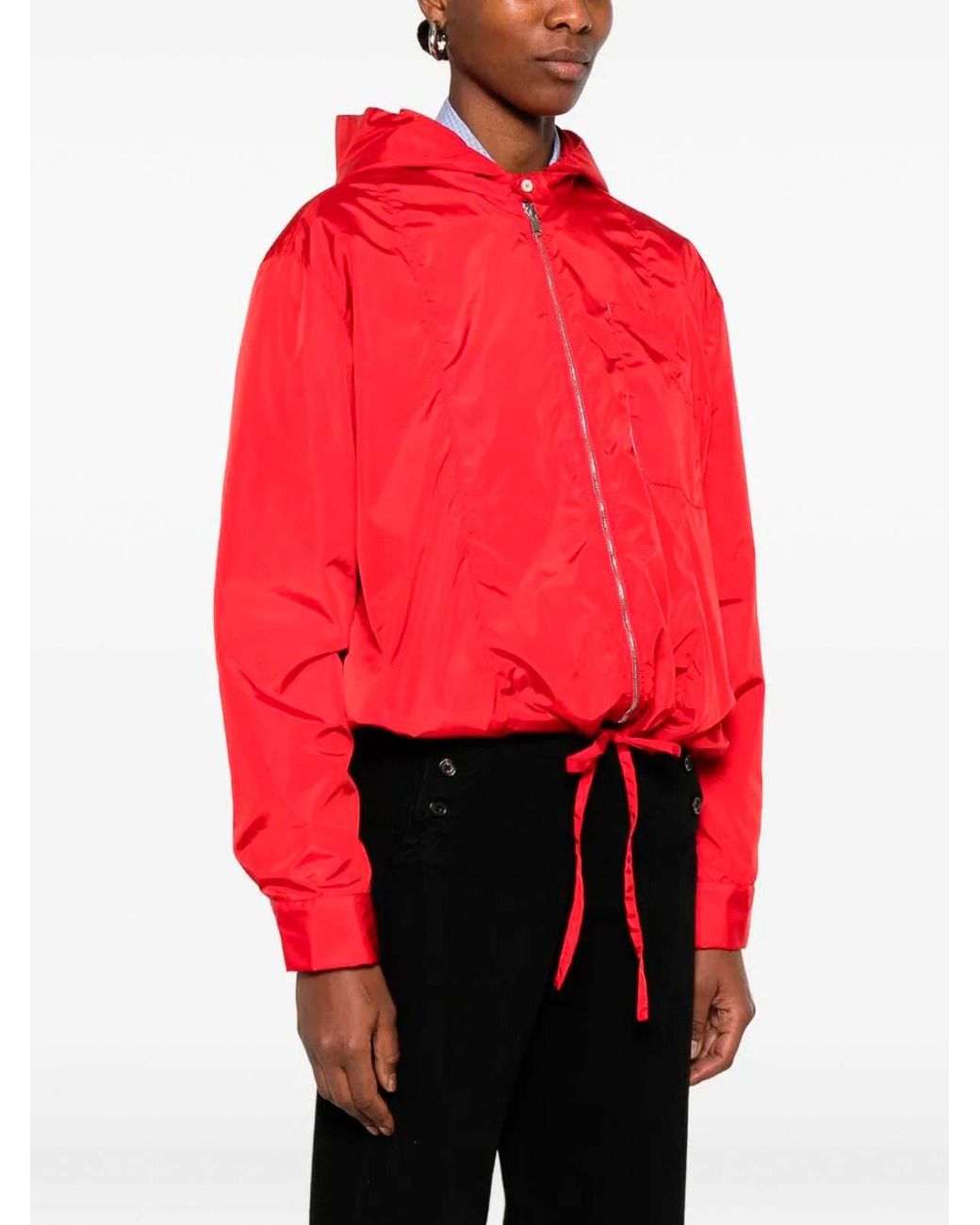 CUANTICO Red Short Nylon Reversible Jacket With Hood