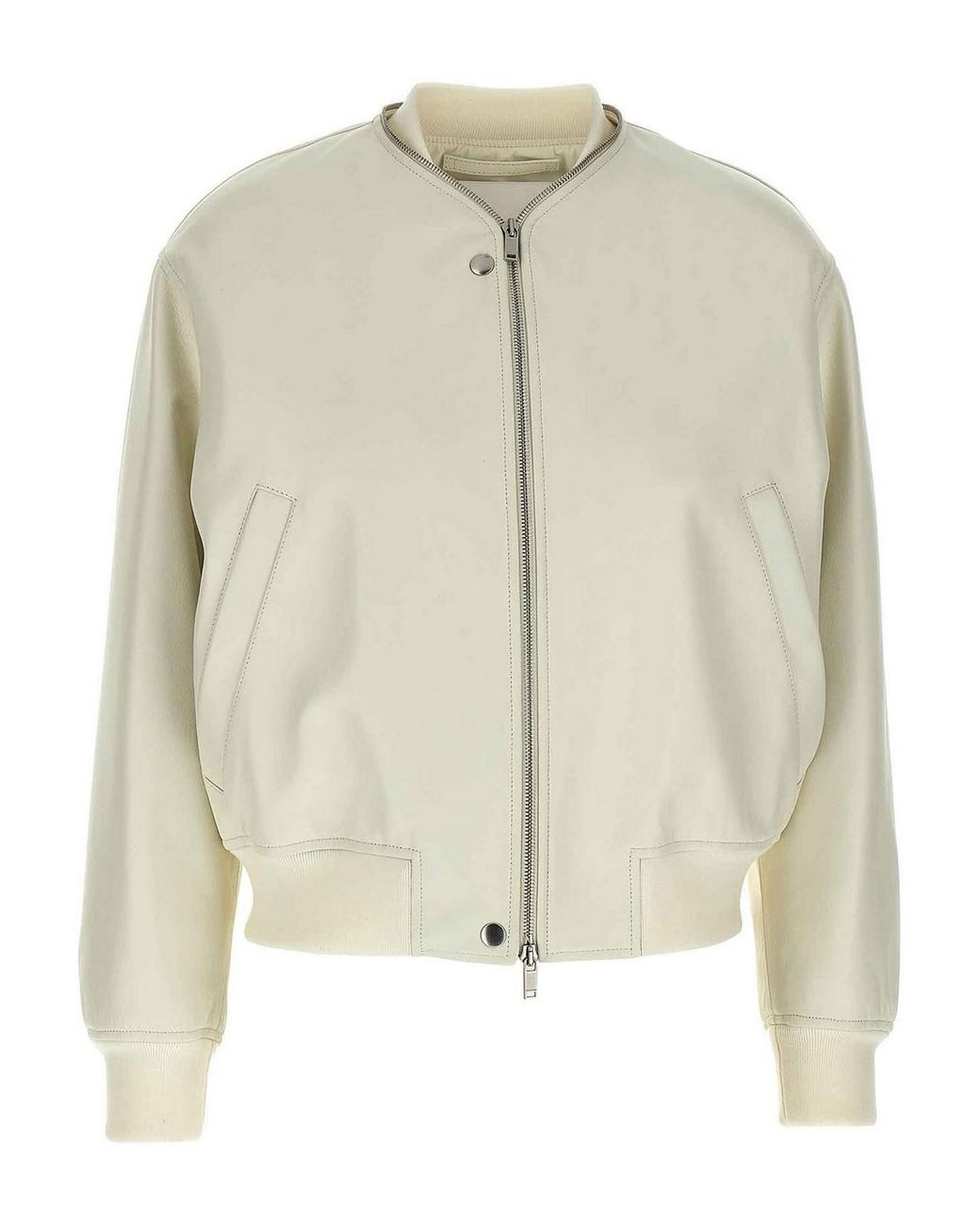 Jil Sander Natural Leather Bomber Jacket