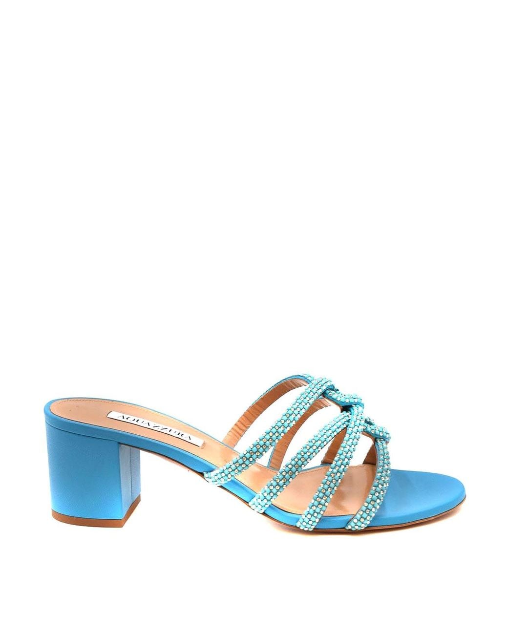 Aquazzura Blue Leather Sandals
