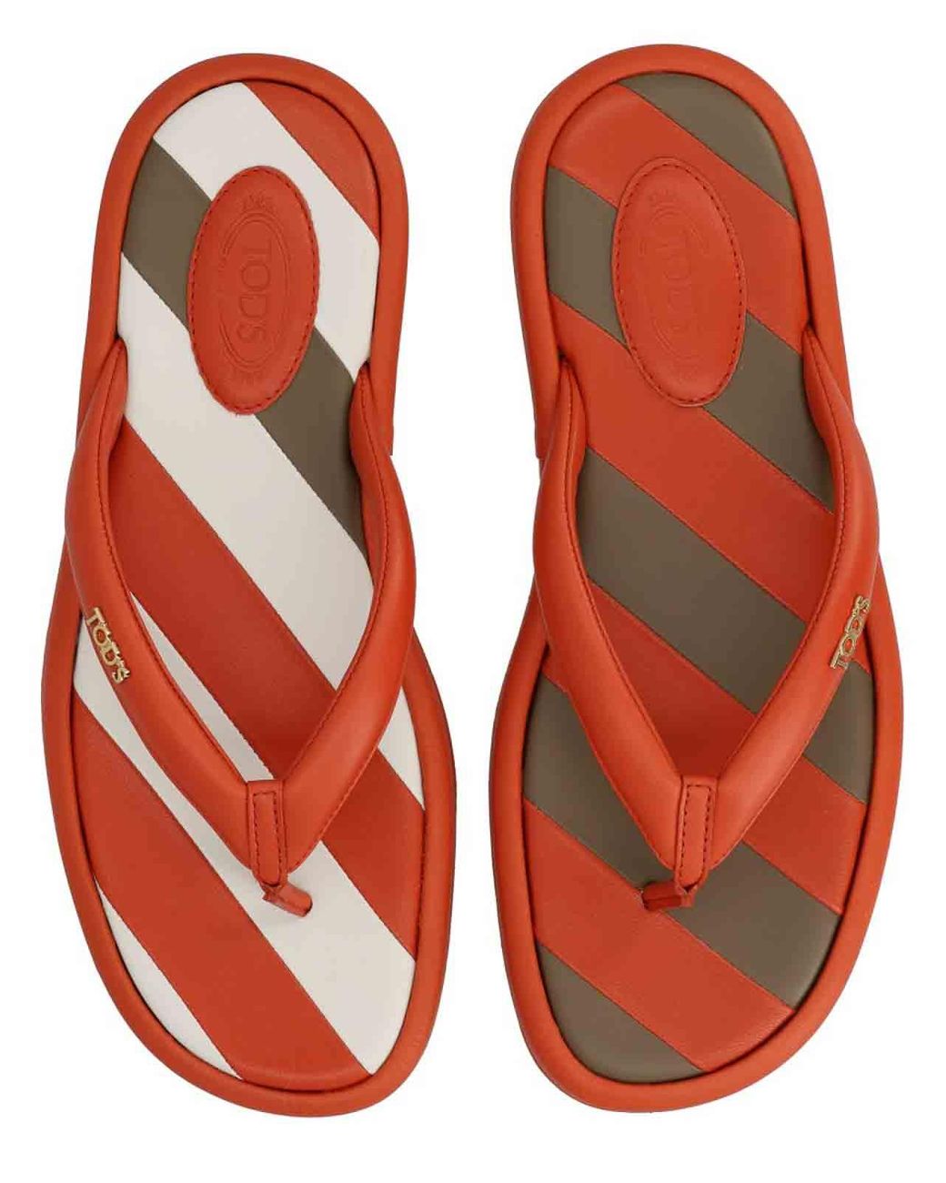Tod's Red Flip-Flop Sandal With Logo