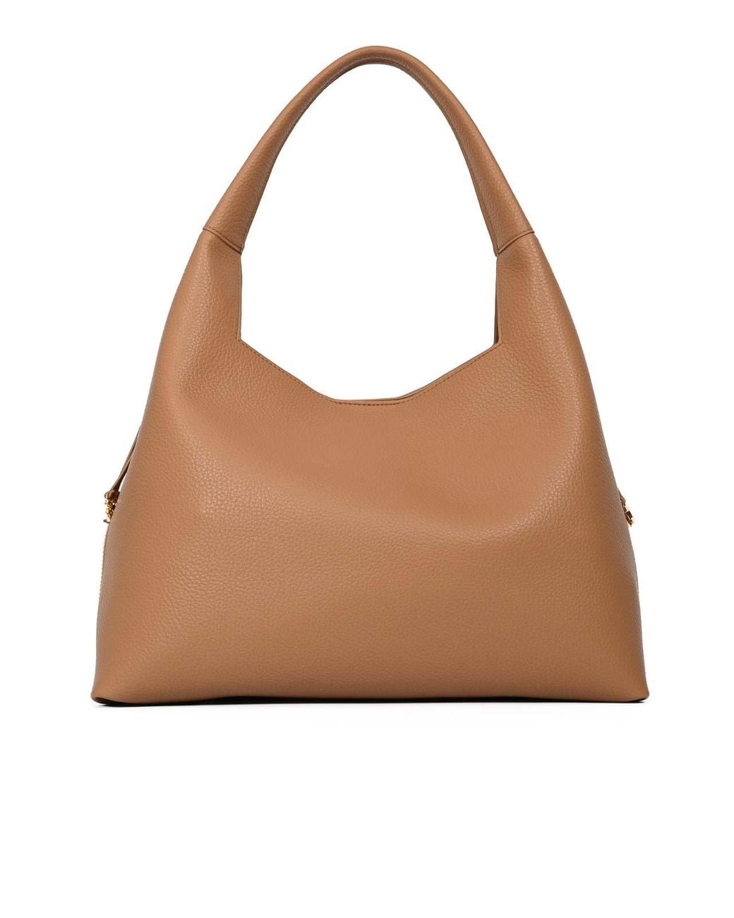 Elisabetta Franchi Brown Leather-Effect Hobo Bag With Charms