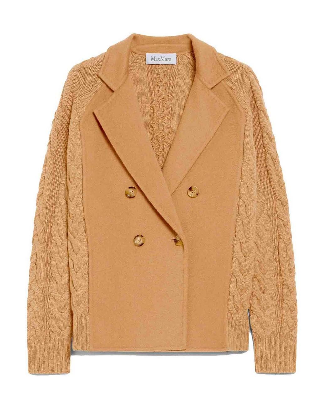 Max Mara Brown Micio Wool And Cashmere Pea Coat