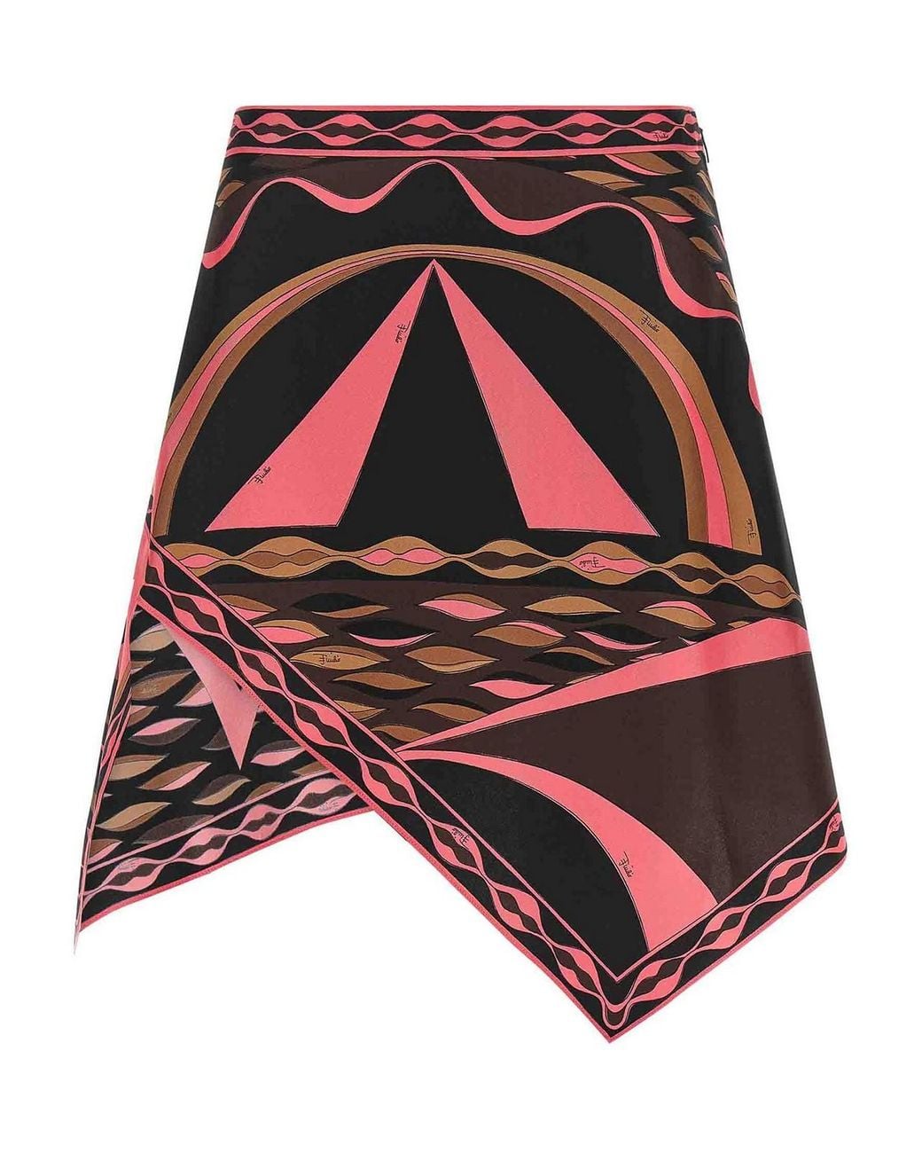 Emilio Pucci Red Dune Silk Skirt
