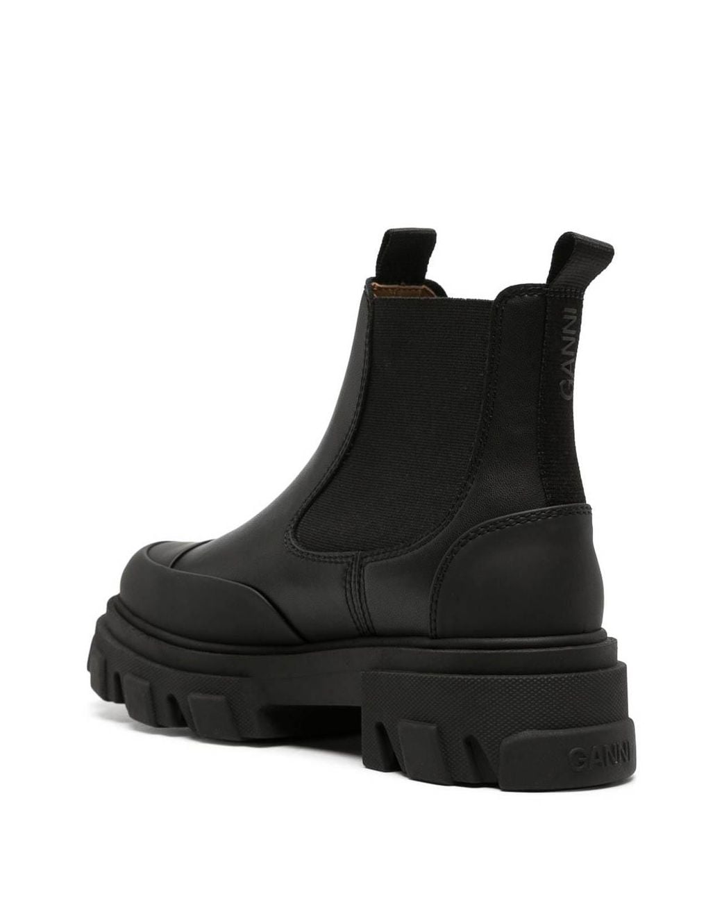 Ganni Black Elasticated-panelled Leather Boots