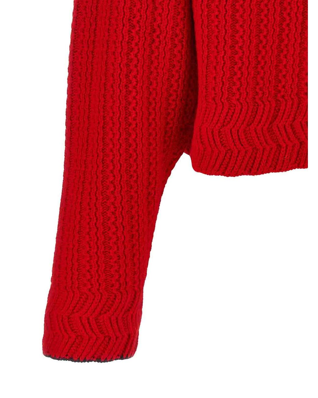 Chloé Red Embroidery Cardigan