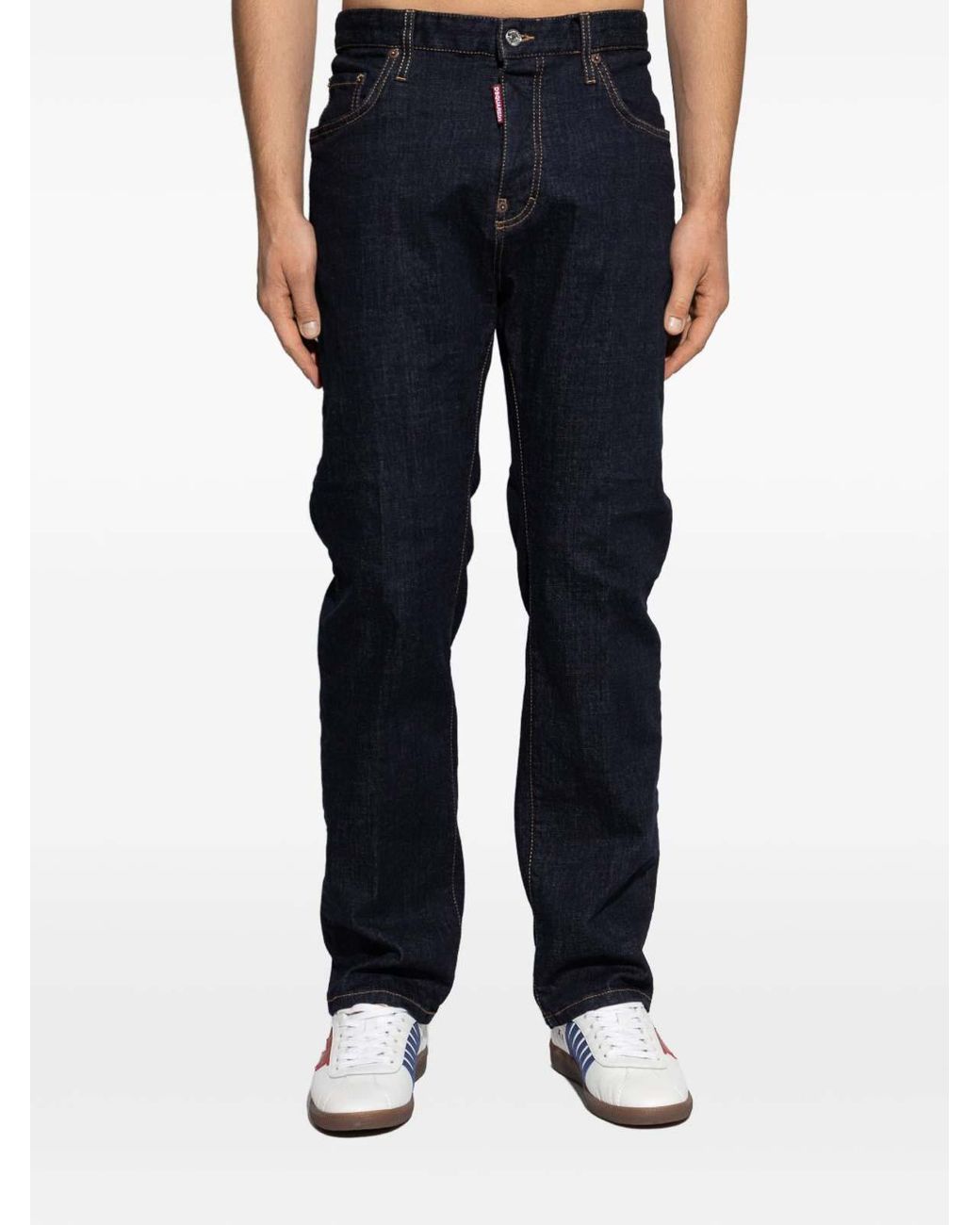 DSquared² Blue Dark Denim Jeans With Contemporary Fit for men