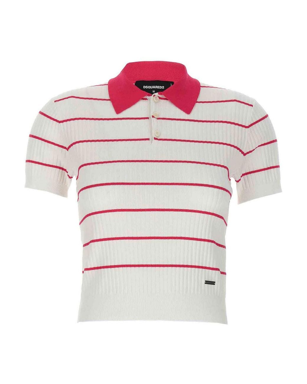 DSquared² White 'Striped' Polo Shirt