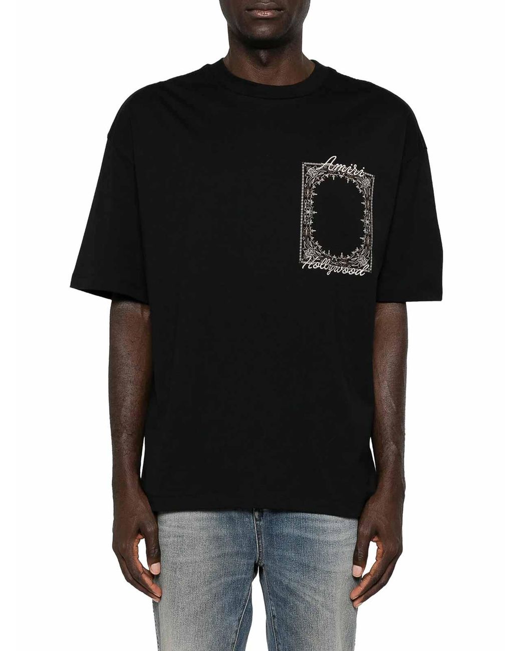 Amiri Black Ma Quad Bandana Tee for men
