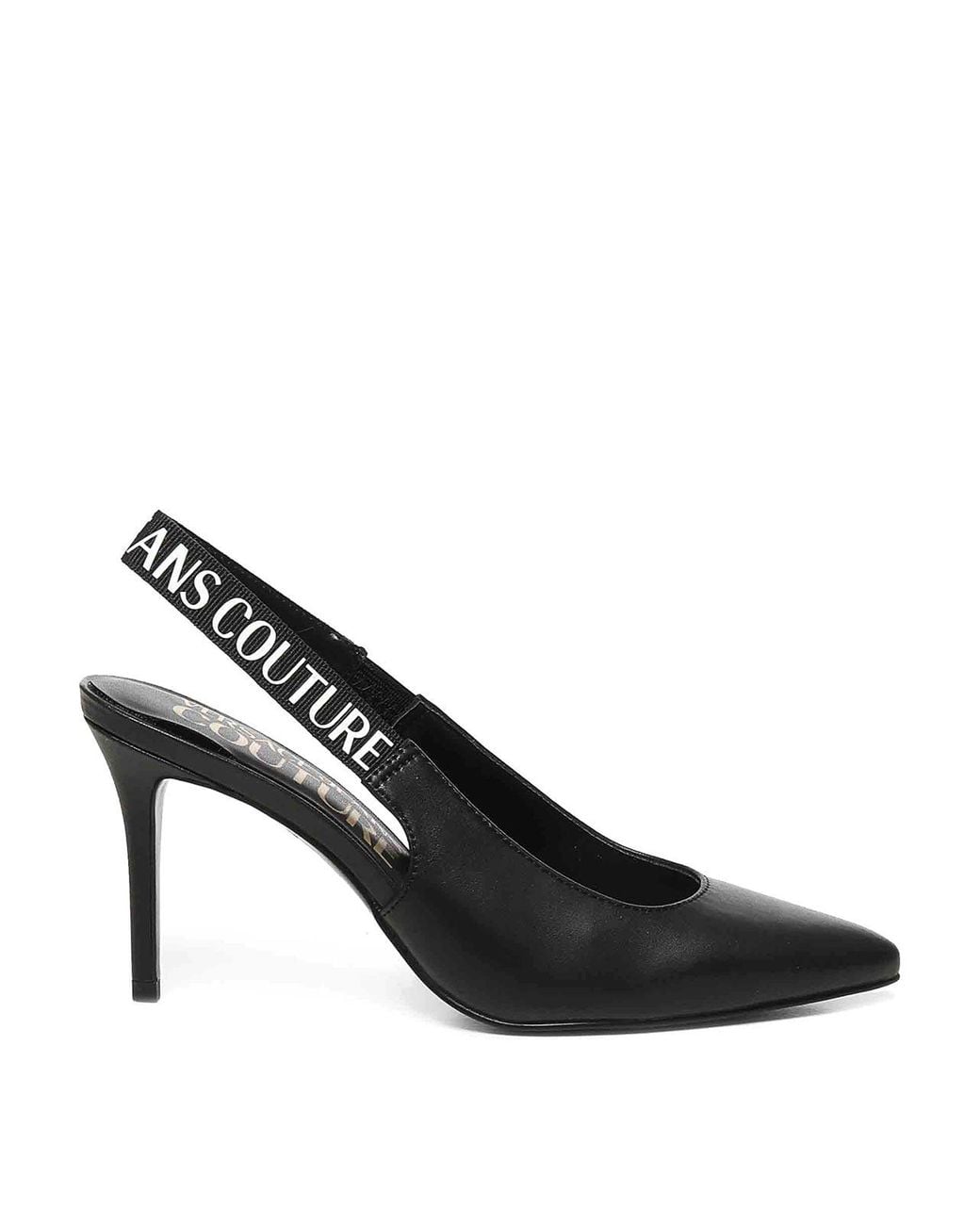 Versace Jeans Couture Black Slingback With Logo