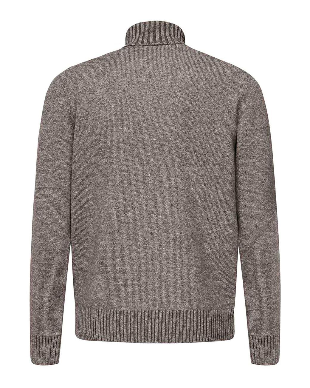 Giuliano Galiano Gray Premium Turtleneck Sweater for men