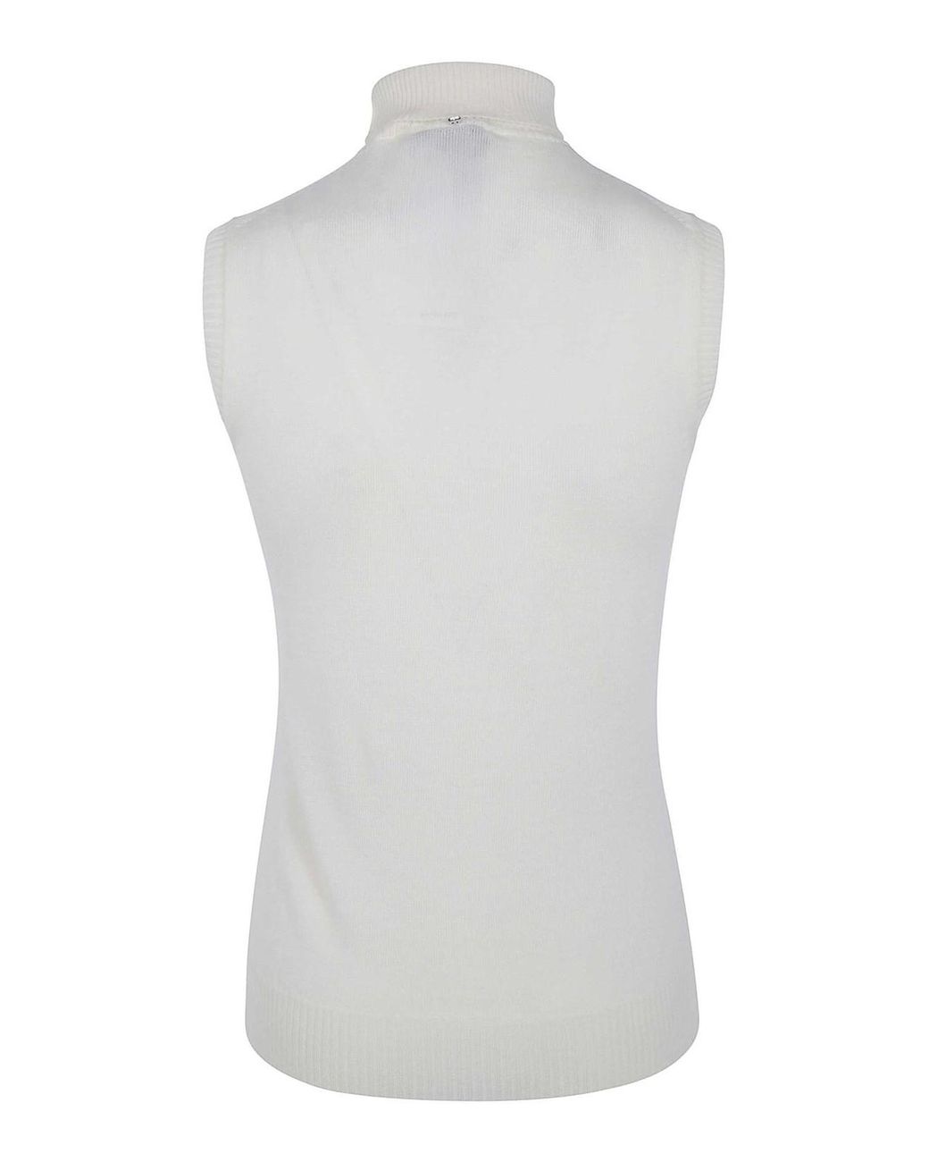 Sportmax White Spx Eschimo Turtleneck Sleevesless Sweater