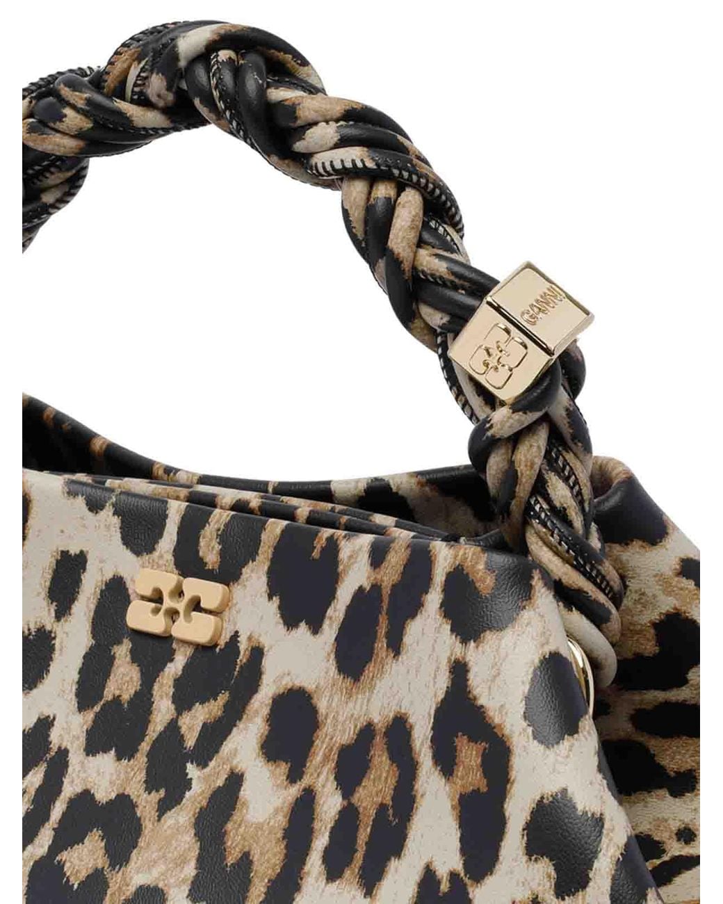 Ganni Brown Animalier Small Bou Handbag