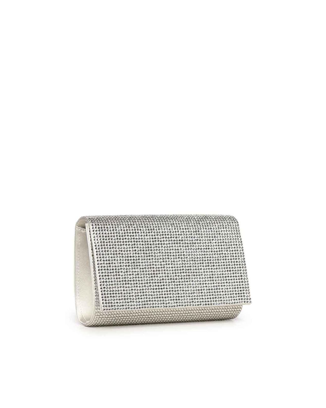 Rene Caovilla White Aida Clutch With Crystals