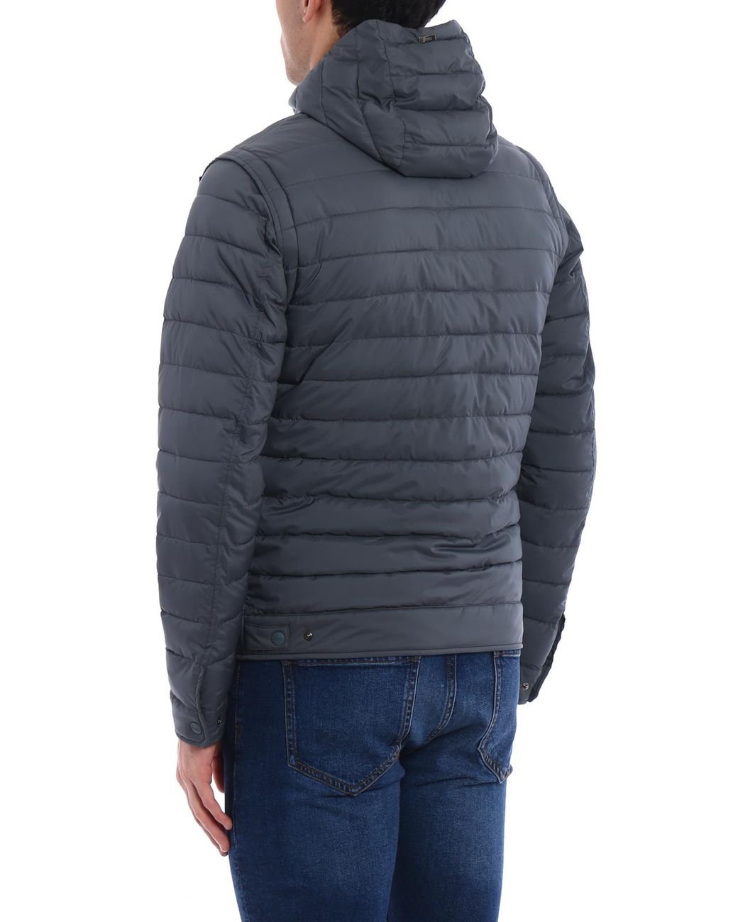 Herno Blue Jacket With Removable Sleeves for men
