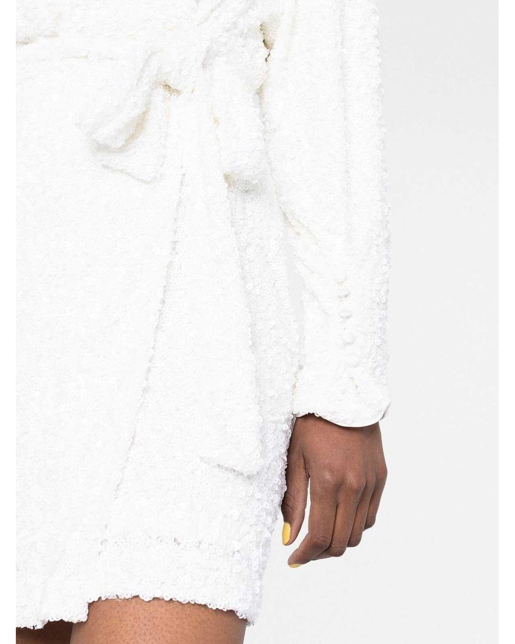 ROTATE BIRGER CHRISTENSEN White Wrap Dress