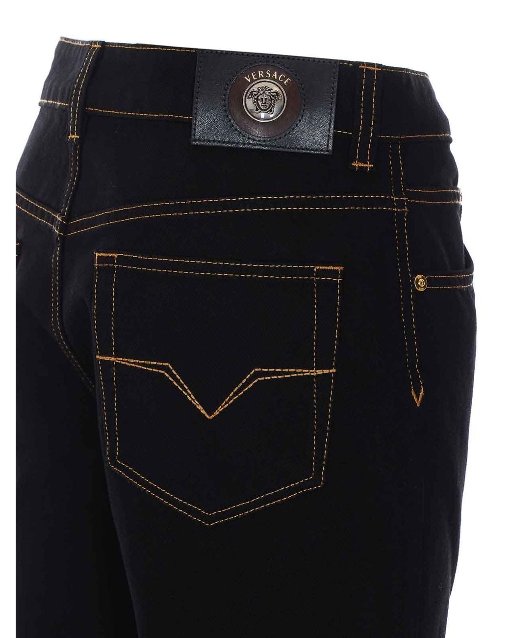 Vaqueros Rectos Versace de color Black