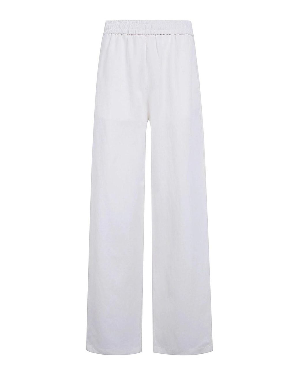 AMI White Elasticated Waist Trousers