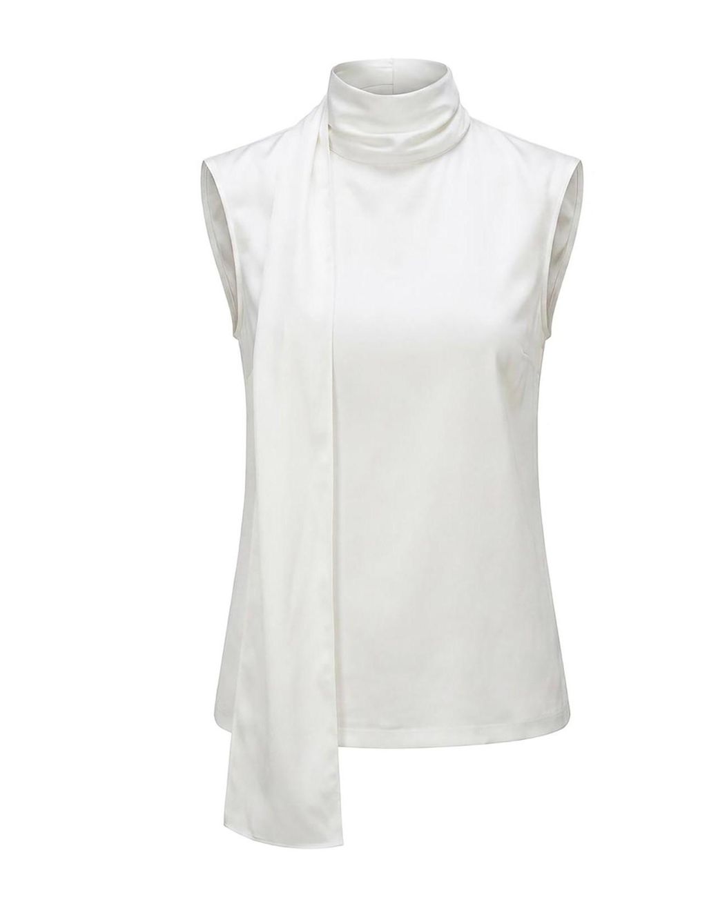 Bottega Veneta White Silk Stretch Satin Top