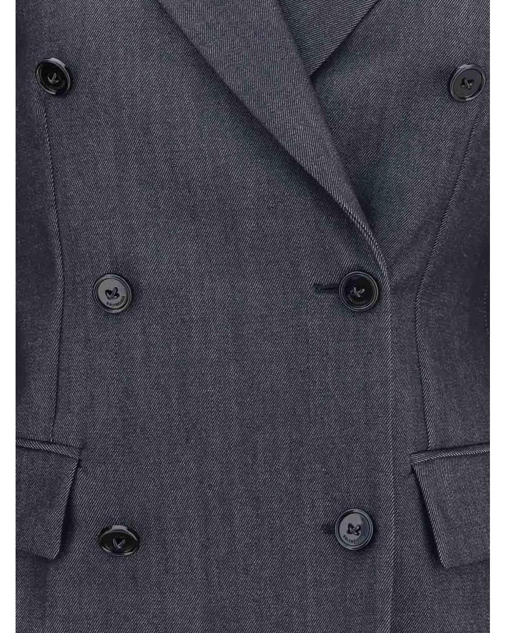 Balenciaga Blue Double-Breasted Tailored Jacket