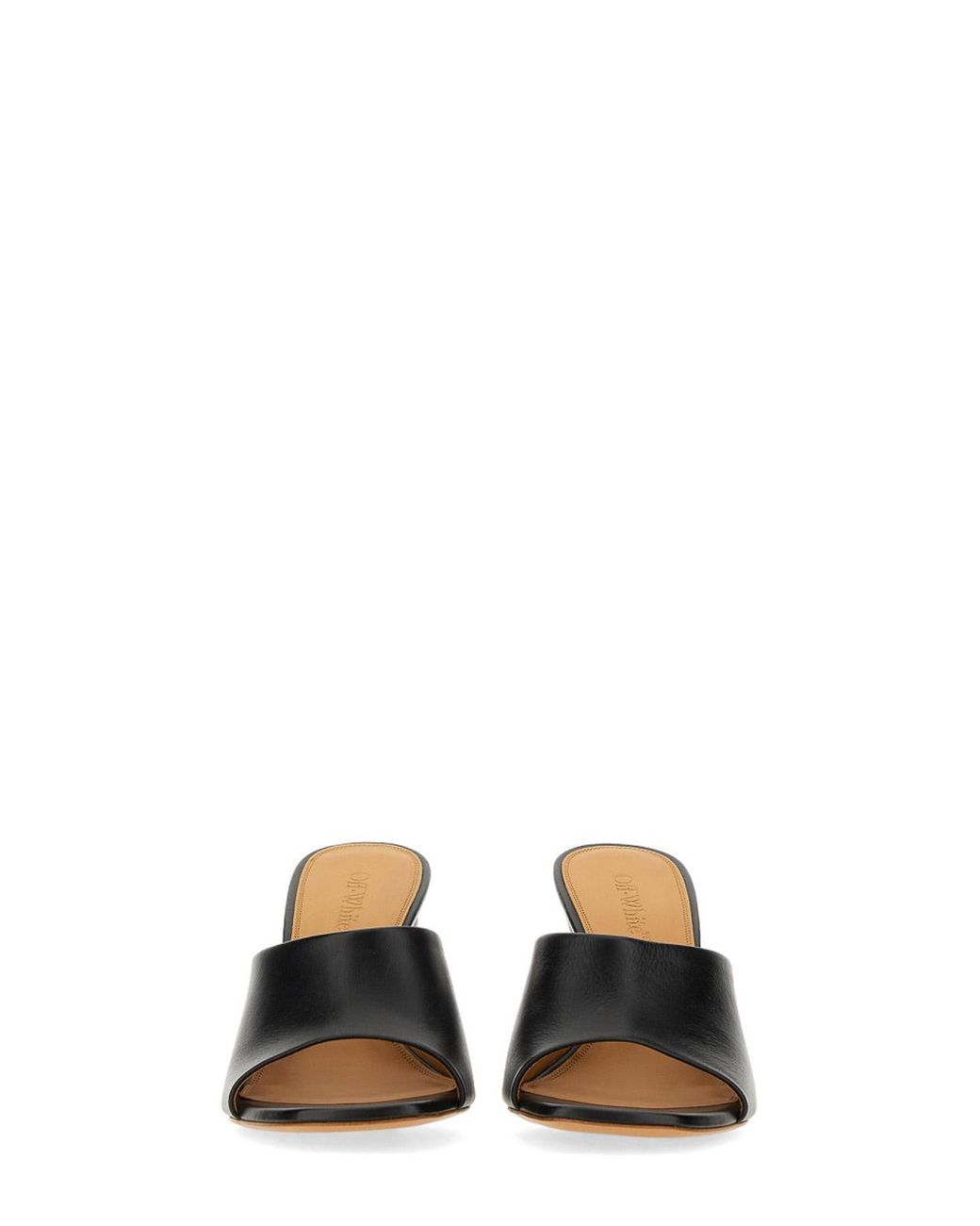 Off-White c/o Virgil Abloh Black Wedge Heel Mules With Jug Design