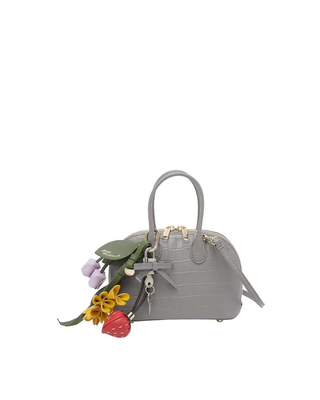 Self-Portrait Gray Crocodile Print Toast Mini Handbag