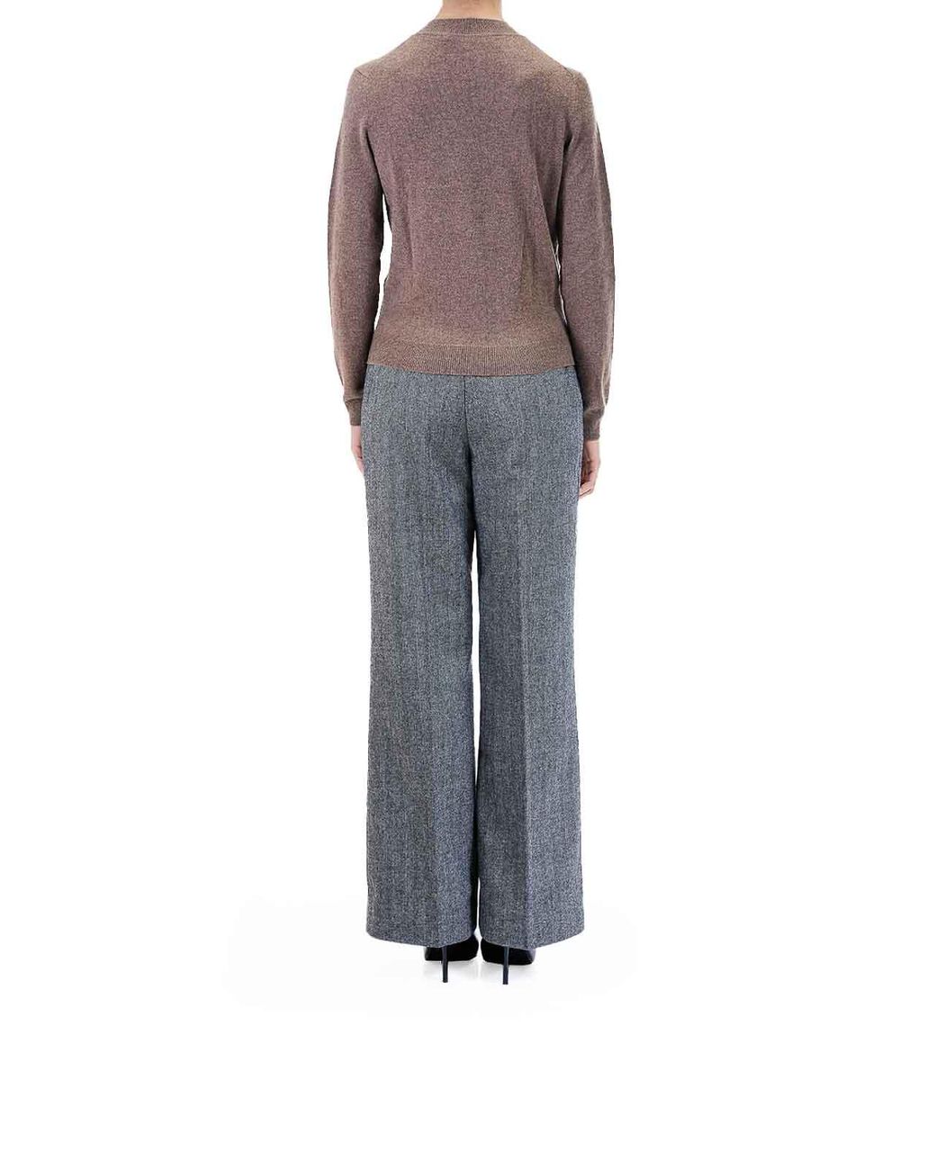 Karl Lagerfeld Brown Cashmere Crewneck