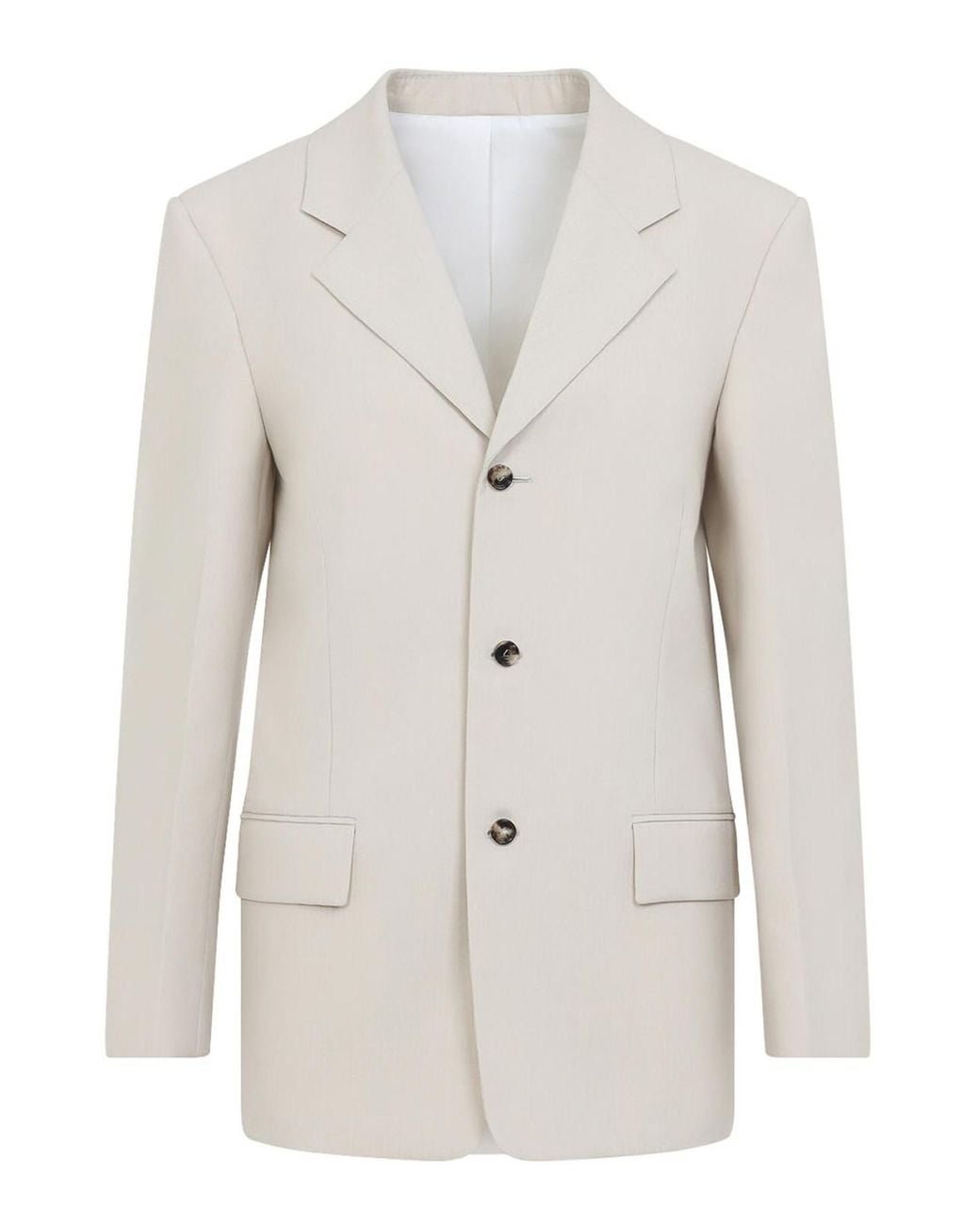 Bottega Veneta White Wool Striped Jacket