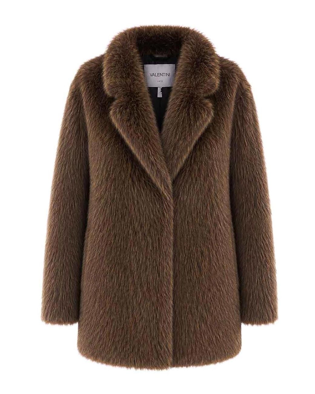 VALENTINI 1972 Brown Faux Fur Jacket