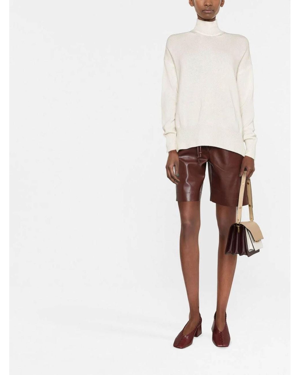 Jil Sander White High Neck Sweater