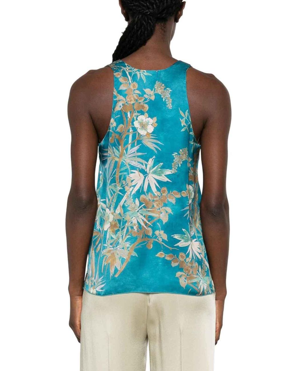 Forte_forte Blue Printed Satin Top