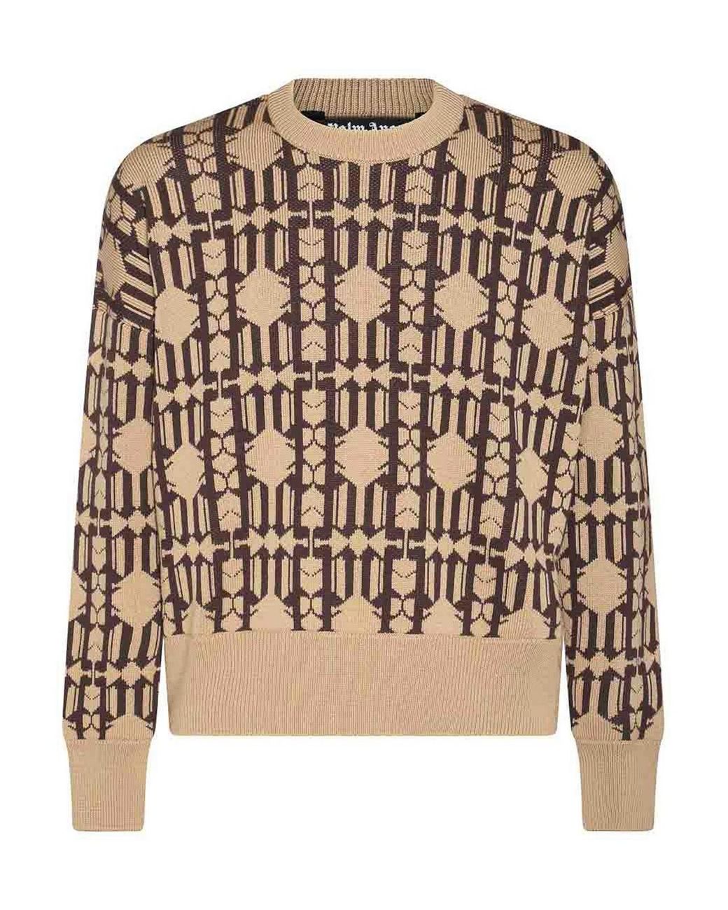 Palm Angels Black And Wool Blend Jumper for men