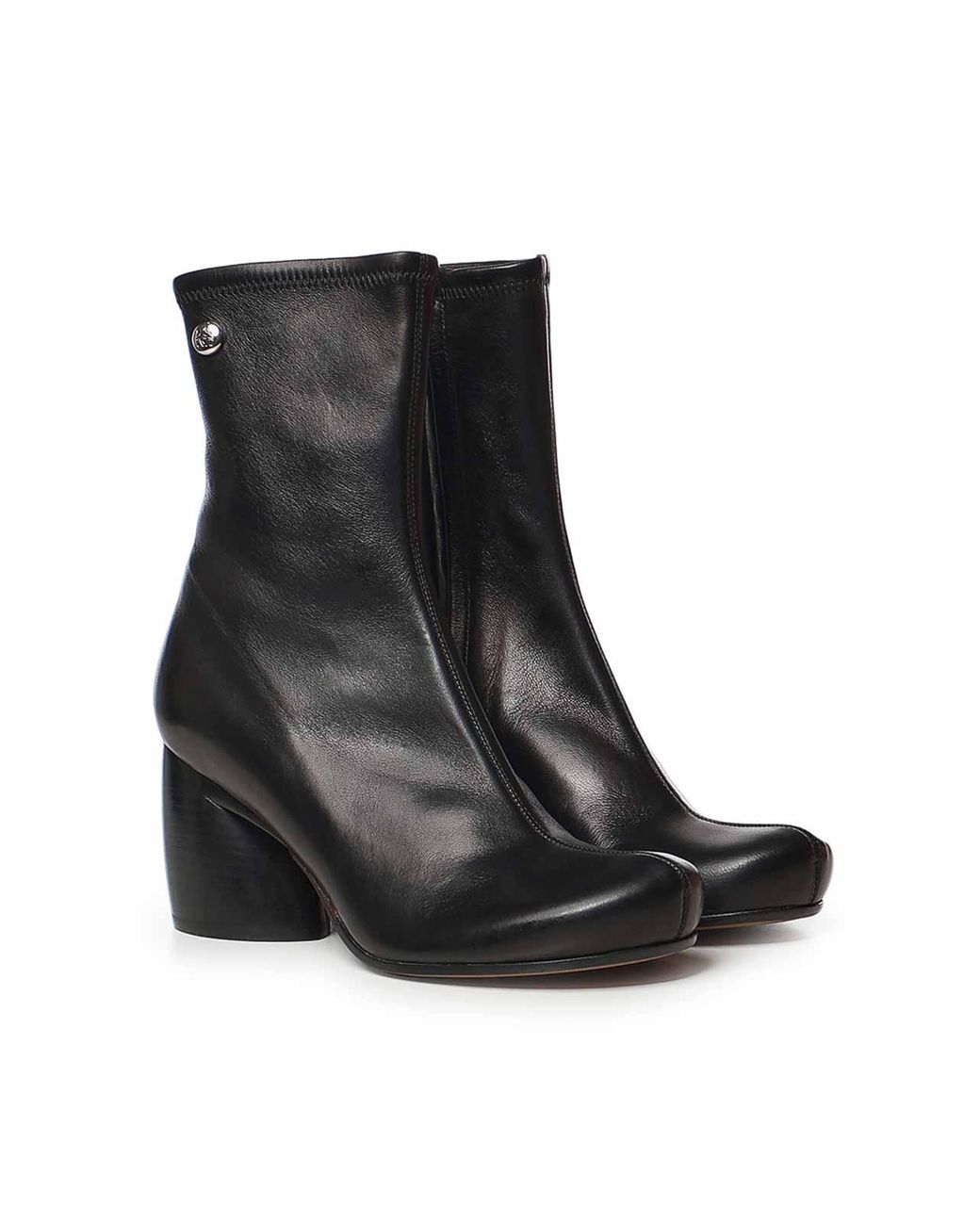 Loewe Black Oval Lambskin Ankle Boots