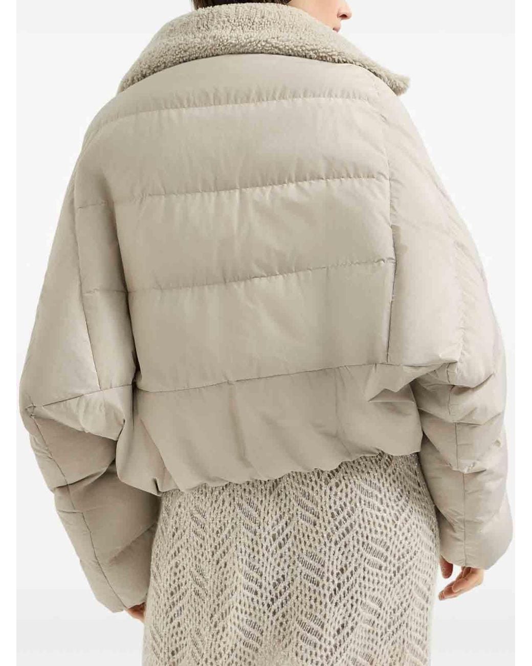 Brunello Cucinelli Natural Cream Short Puffer Jacket