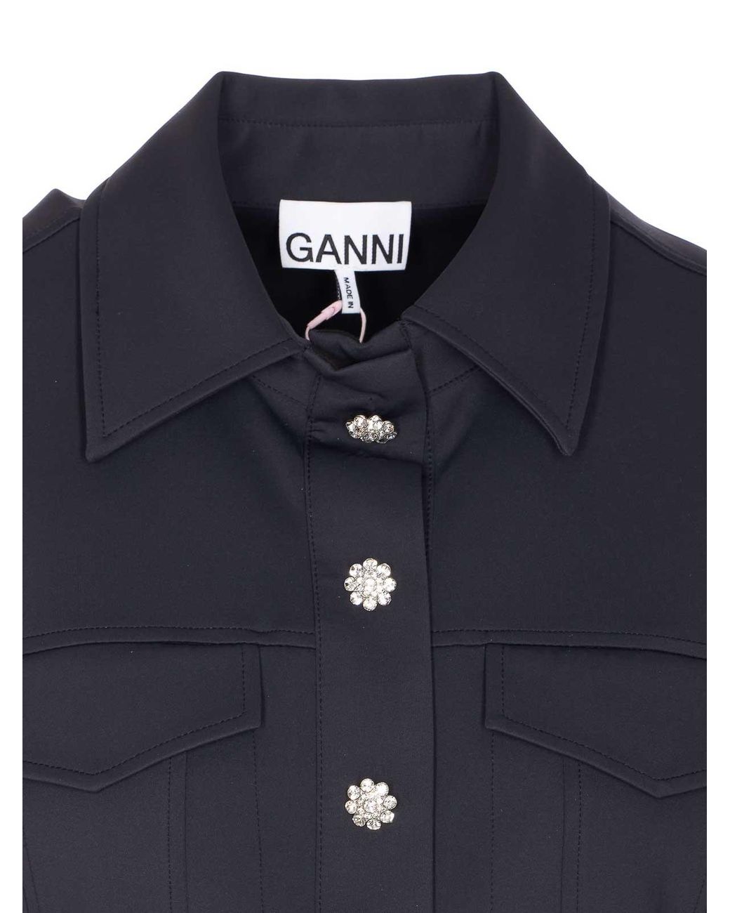 Ganni Blue Scuba Neoprene Dress