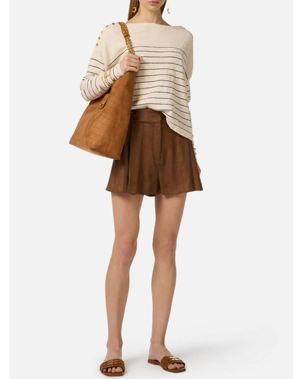 Elisabetta Franchi Brown Trousers