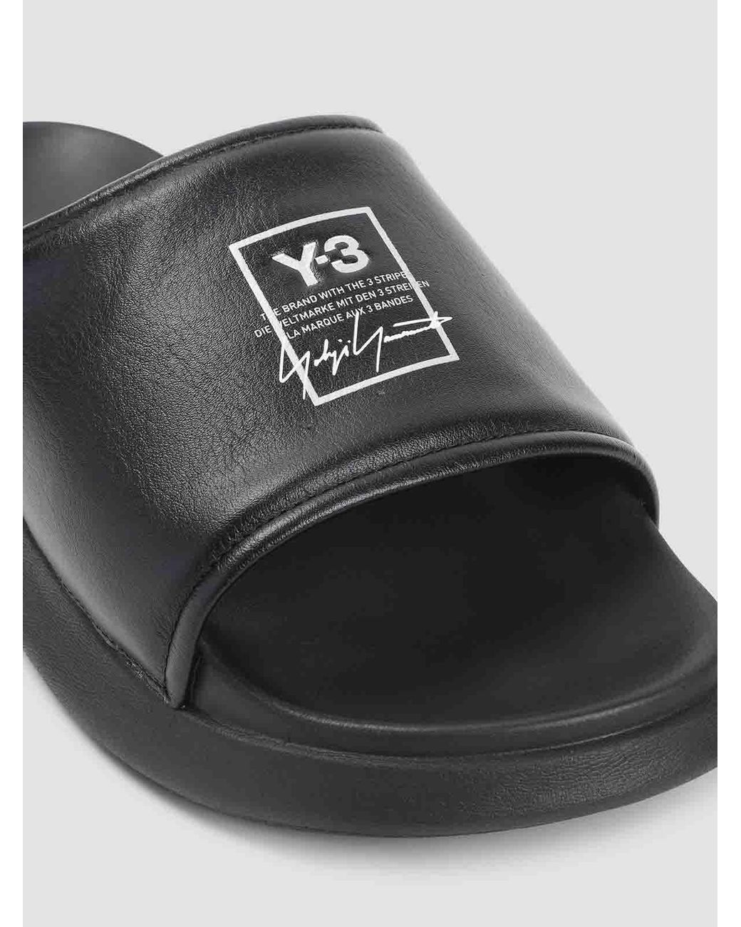 Y-3 Black Rubber Sandals for men