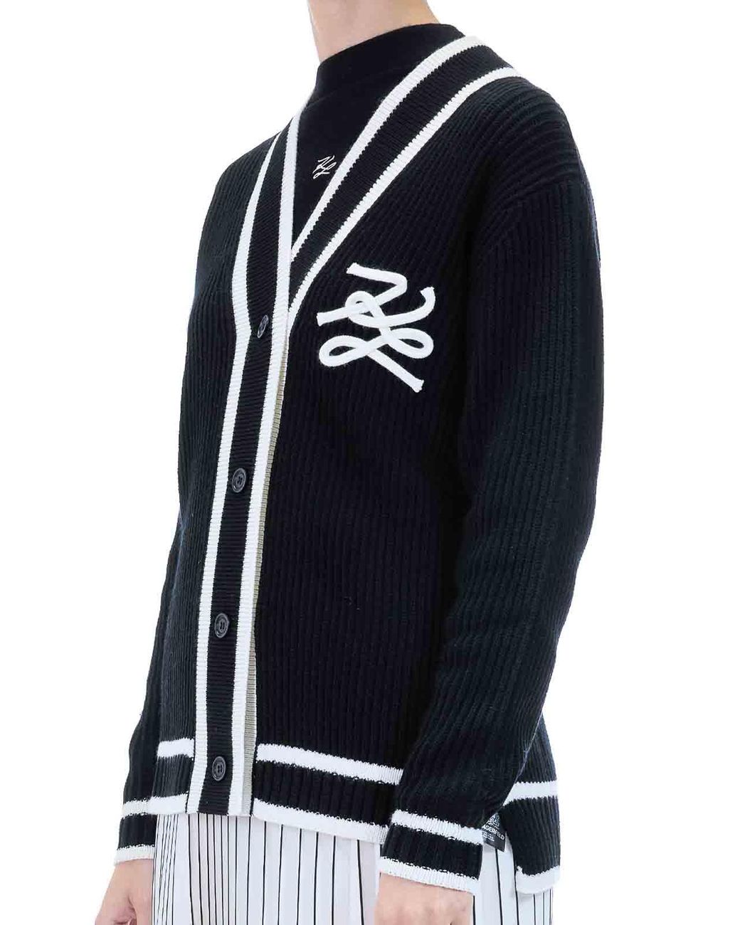 Karl Lagerfeld Blue Soutache Autograph Cardigan