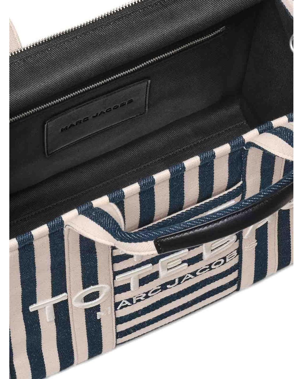 Marc Jacobs Black The Tote Bag With And Stripes