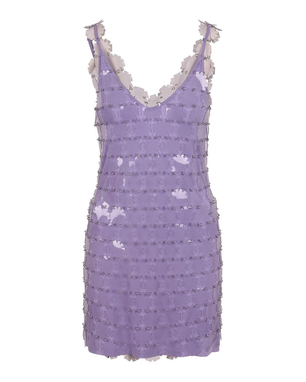 Rabanne Purple Full Sequined Short Dress