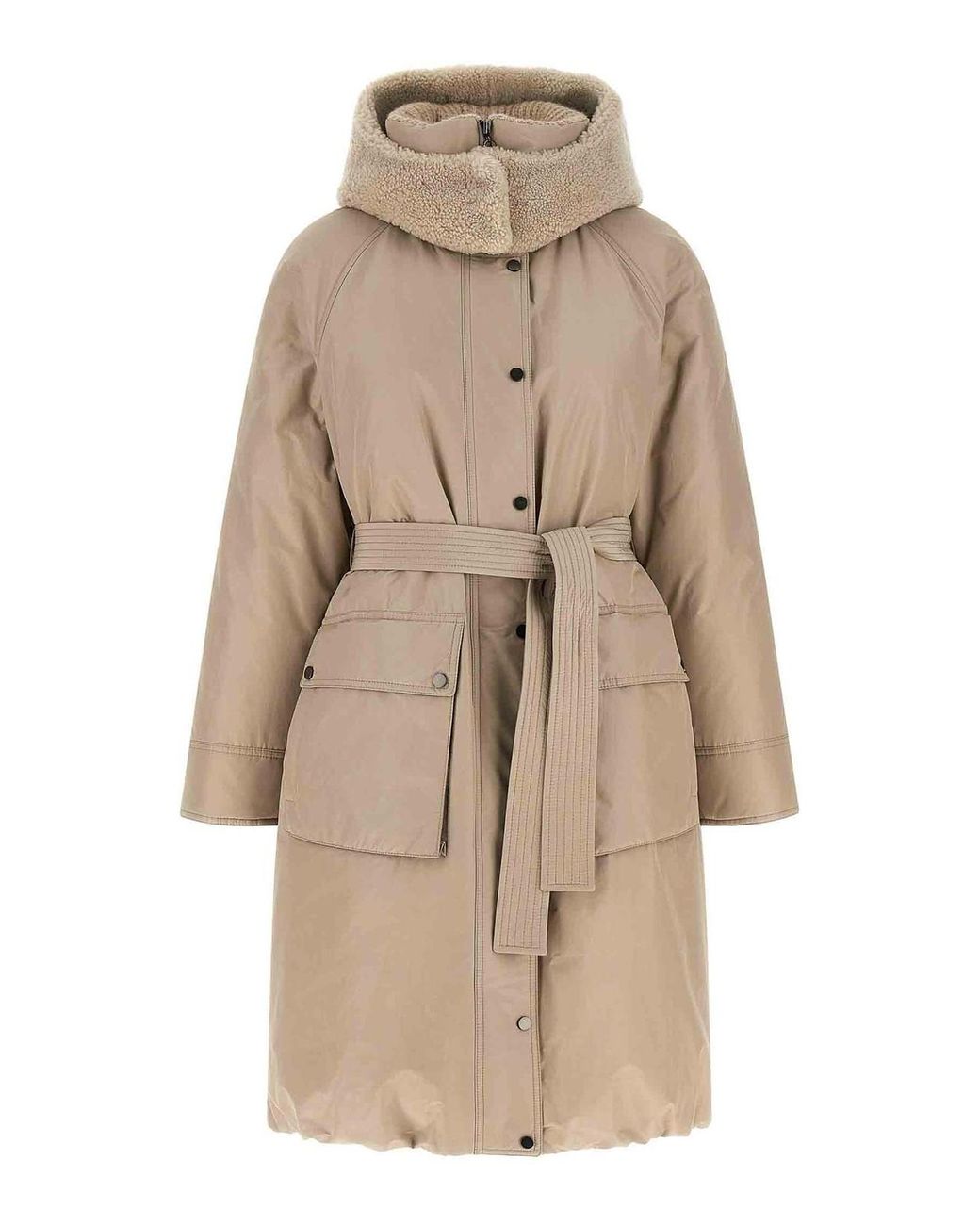 Brunello Cucinelli Natural Long Puffer Jacket